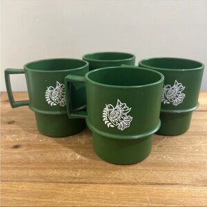 Vintage Tupperware Stackable Christmas Coffee Cups Mugs